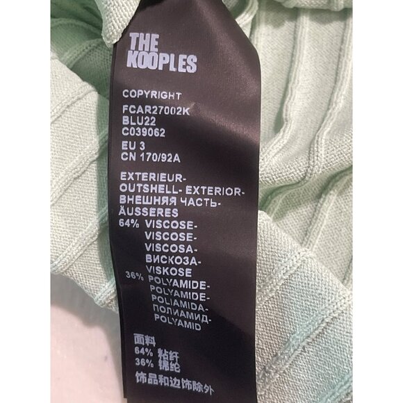 The Kooples Ribbed Cropped Mint Green Button-Up Cardigan NWT Medium - Picture 5 of 6